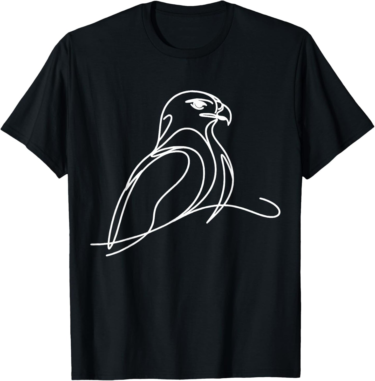 Line Art Bird & Ornithologist Harris'S Hawk T-Shirt - T-Shirt | Black