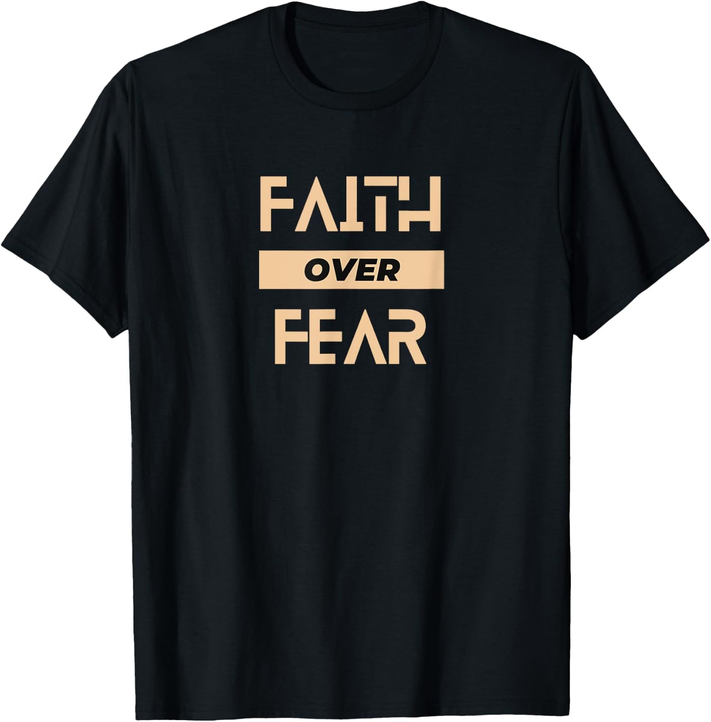 Inspiring "Faith Over Fear" Gym Workout Pump Cover T-Shirt - T-Shirt | Black