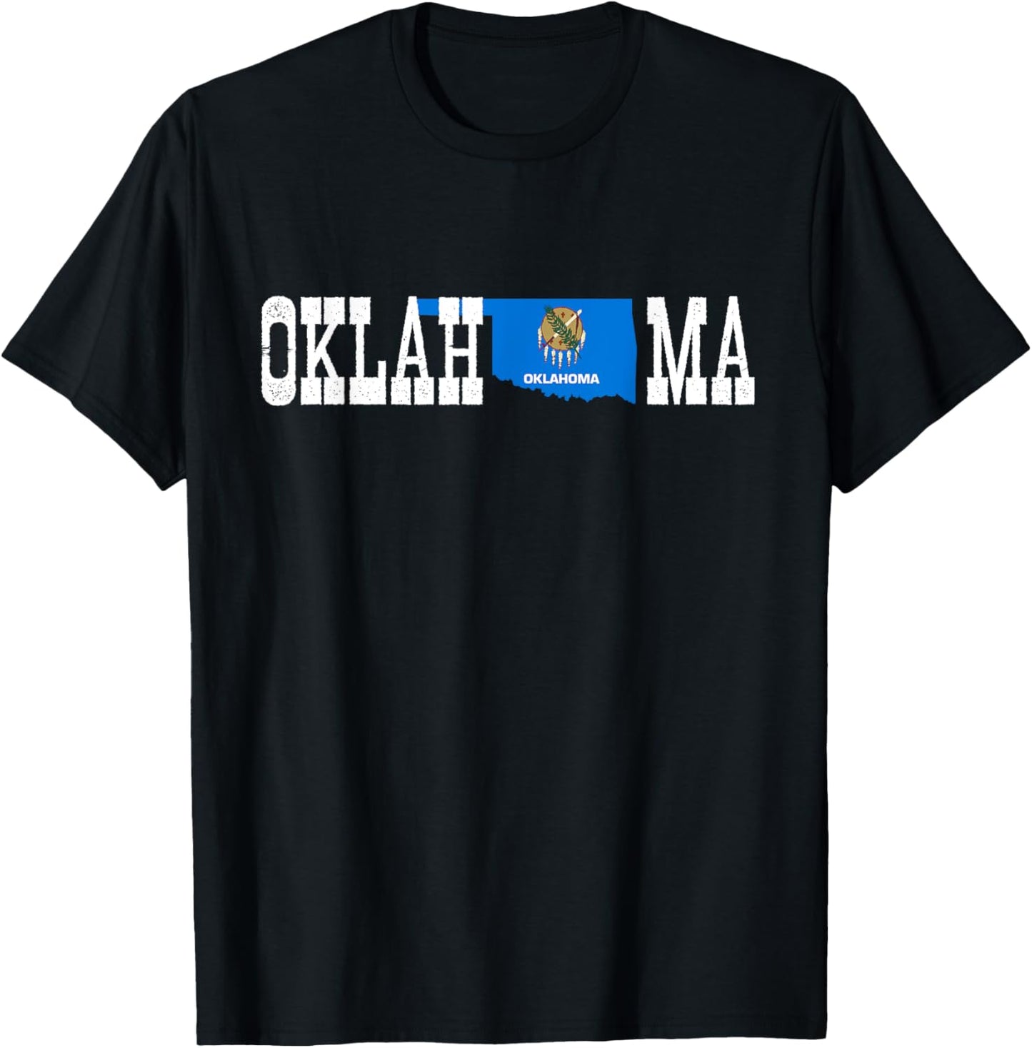 Oklahoma State and Oklahoma Flag with Pride for Oklahoma T-Shirt - T-Shirt | Black