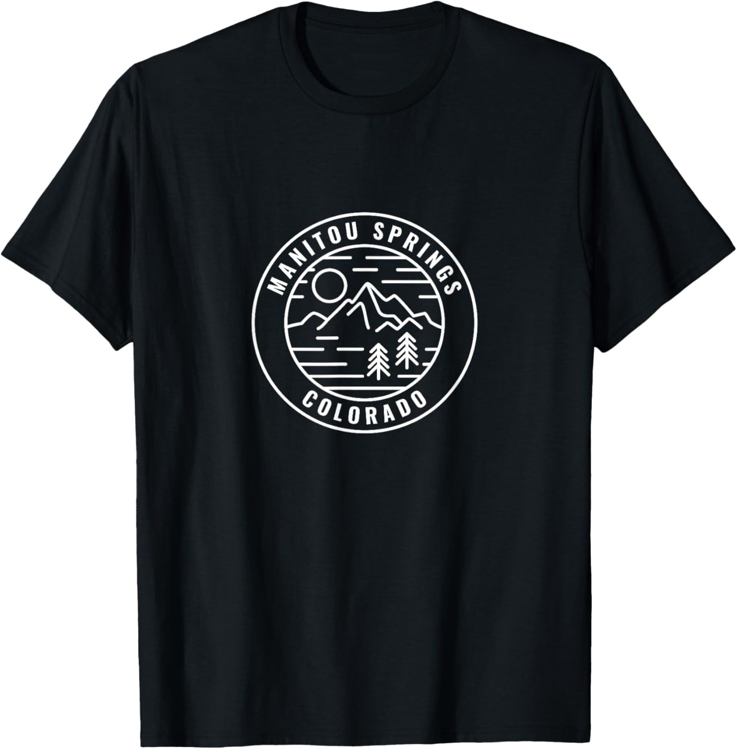 Retro Cool Manitou Springs CO Scenic Rocky Mountains Novelty T-Shirt - T-Shirt | Black