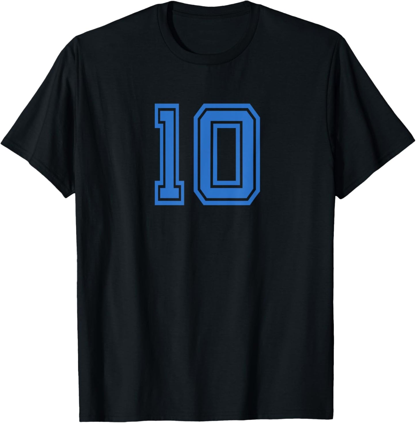 Number #10 Blue Favorite Number T-Shirt - T-Shirt | Black