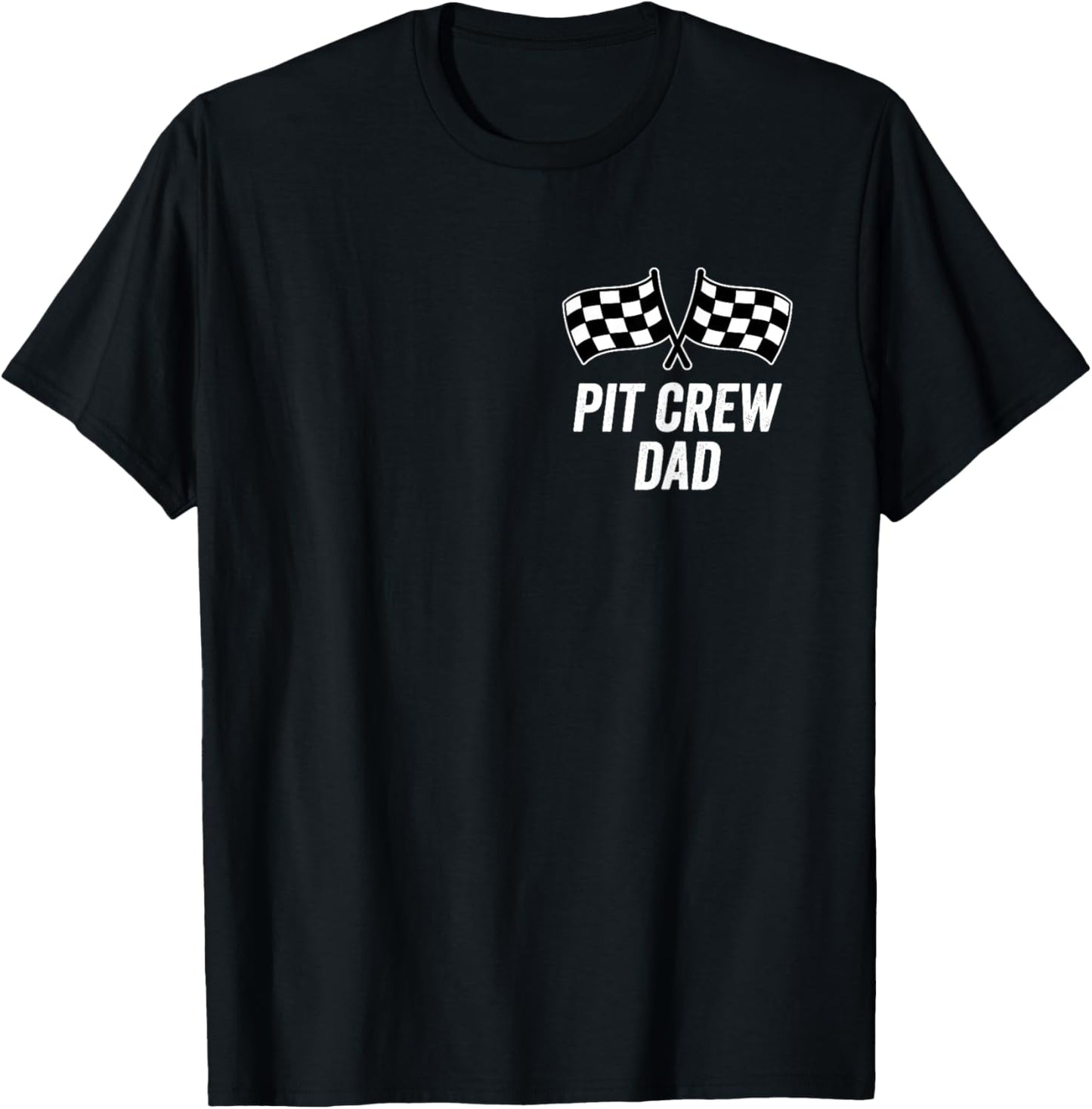 Pit Crew Dad Checkered Flag Hosting Race Car Birthday Partie T-Shirt - T-Shirt | Black