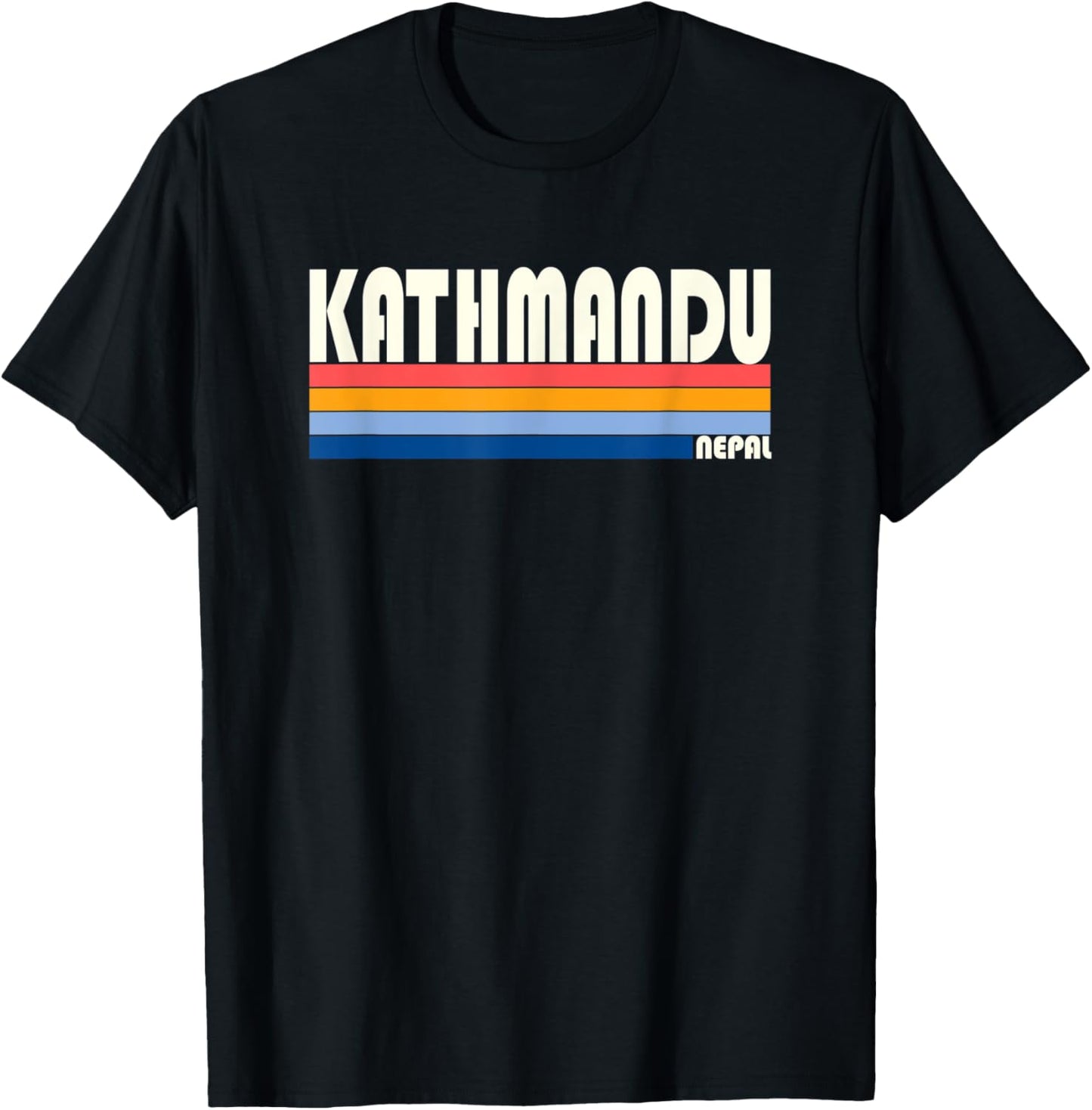Retro Vintage 70s 80s Style Kathmandu, Nepal T-Shirt - T-Shirt | Black