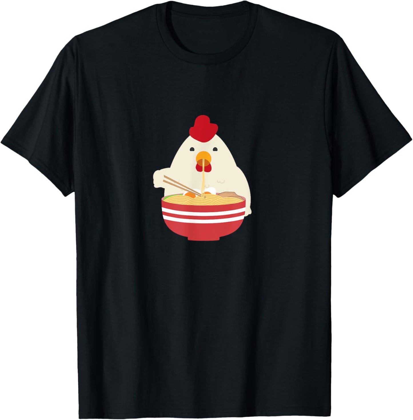Ramen Chicken Noodle Soup Kawaii Anime T-Shirt - T-Shirt | Black