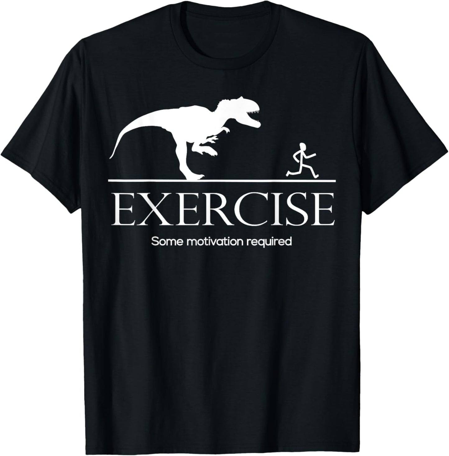 Exercise Motivation Required Funny T-rex Running T-Shirt - T-Shirt | Black