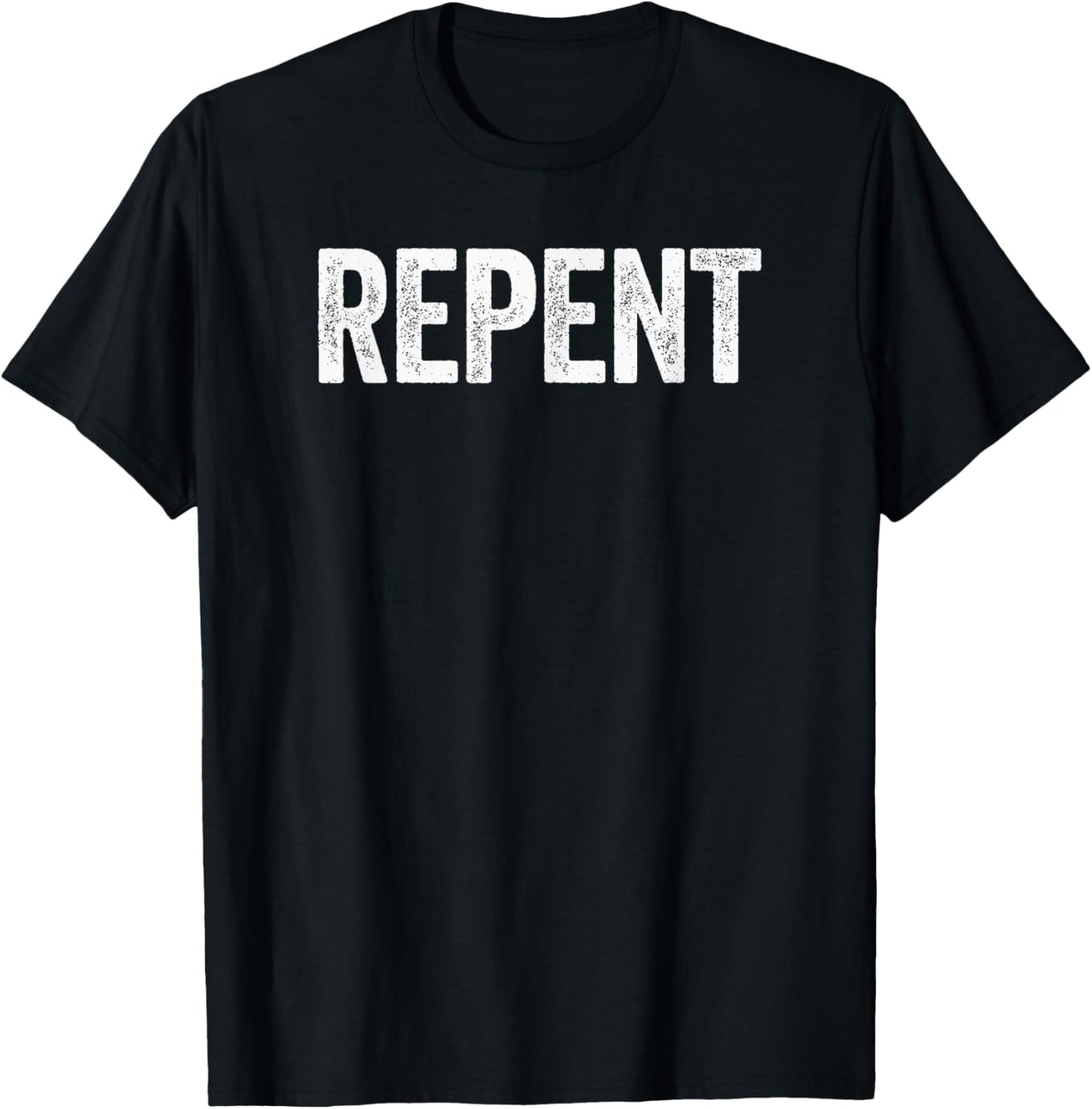 Repent Bold Text Christian T-Shirt - T-Shirt | Black
