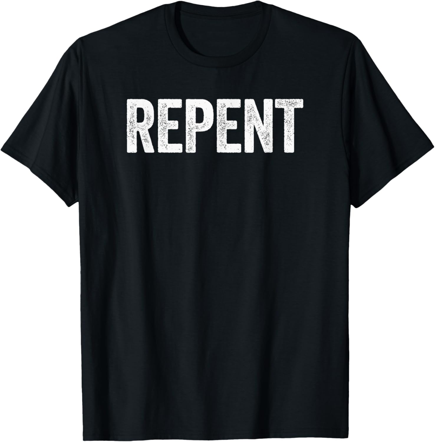 Repent Bold Text Christian T-Shirt - T-Shirt | Black