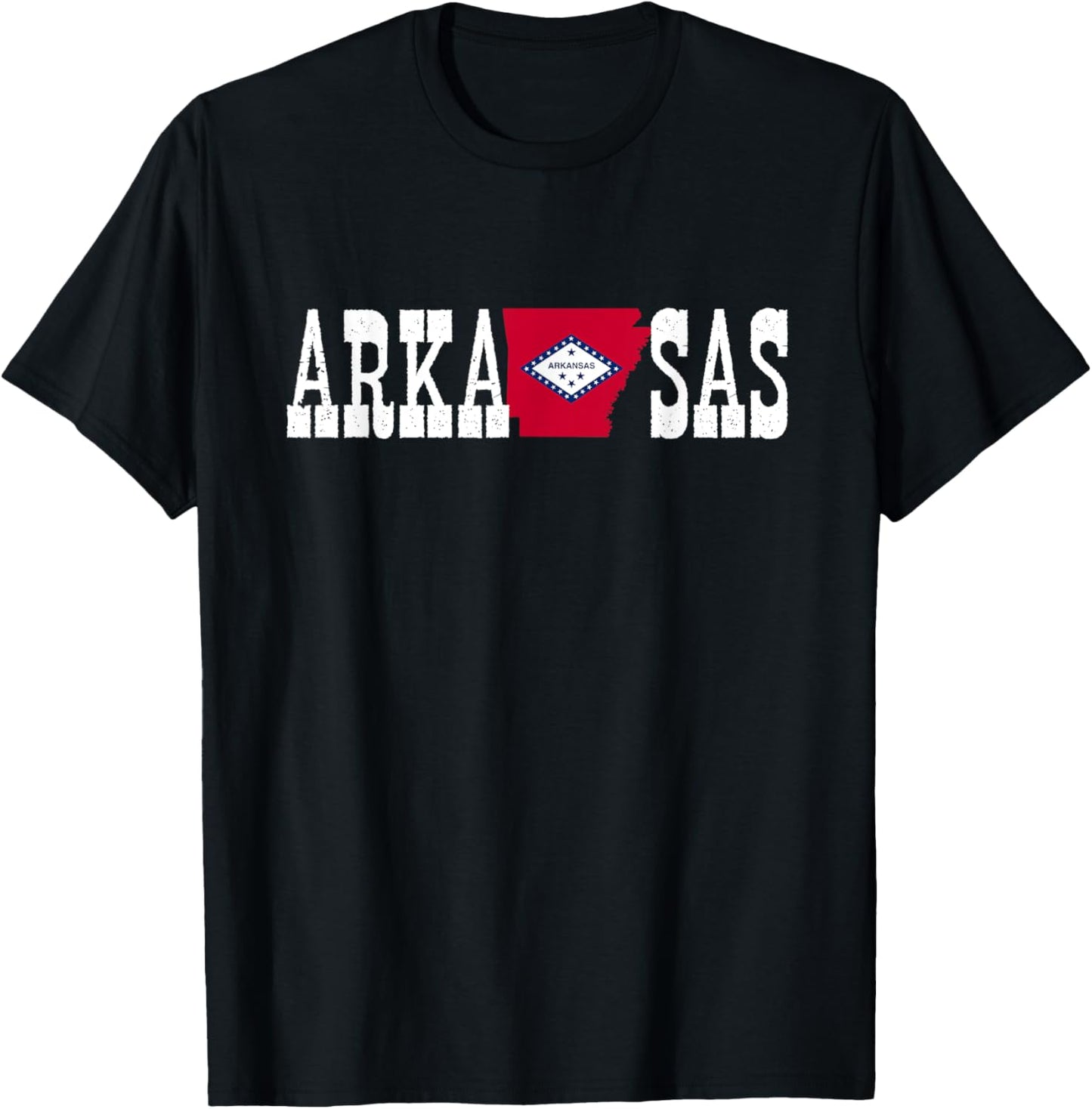 Arkansas State and Arkansas Flag with Pride for Arkansas T-Shirt - T-Shirt | Black