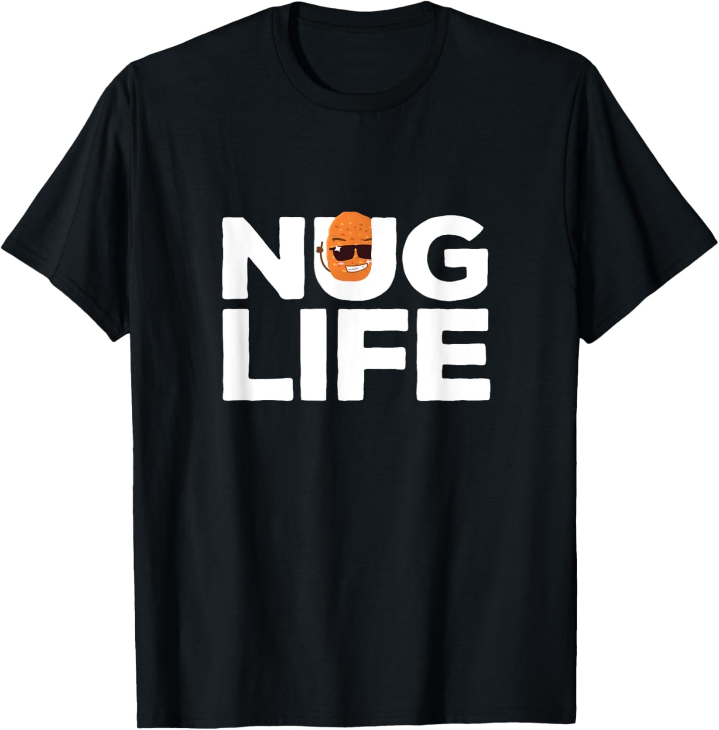 Nug Life Kawaii Chicken Nugget Hilarious Character T-Shirt - T-Shirt | Black