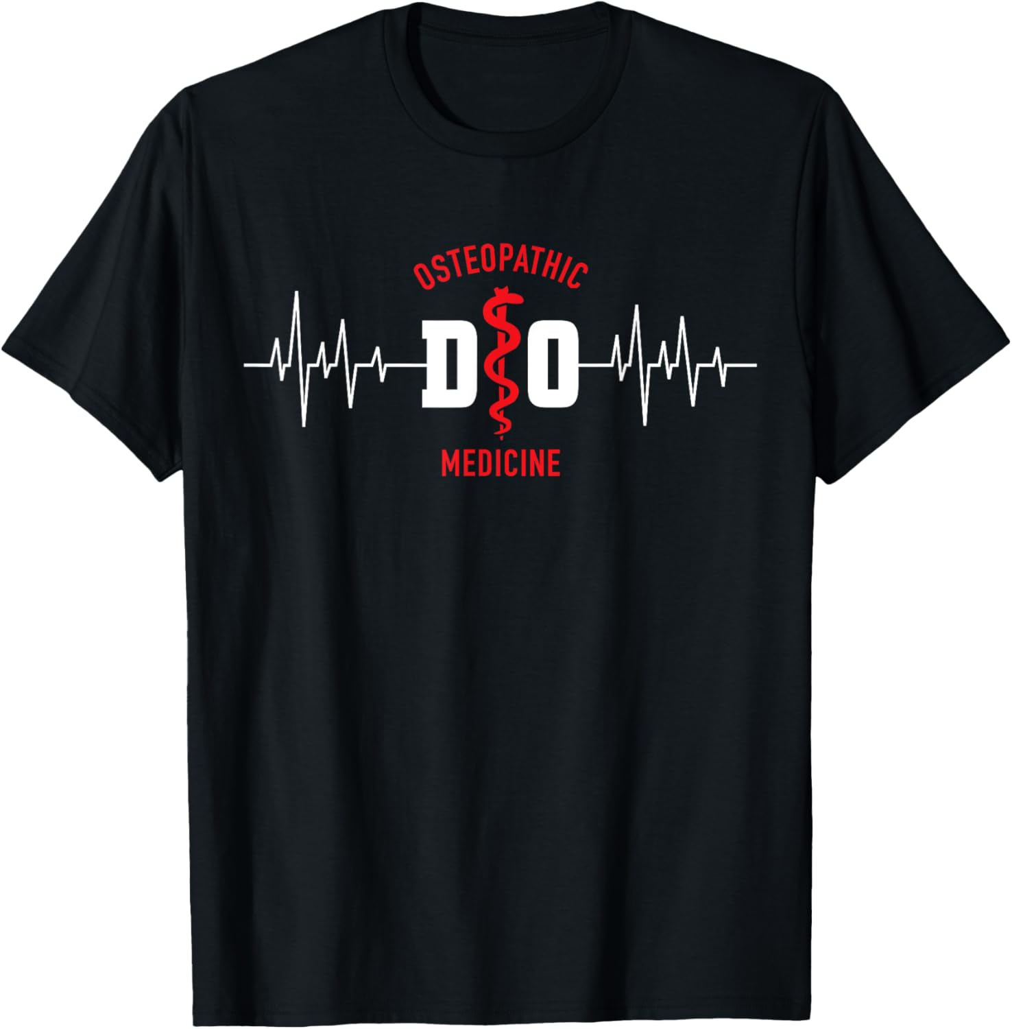 Doctor of Osteopathic Medicine Osteopathy DO Heartbeat T-Shirt - T-Shirt | Black