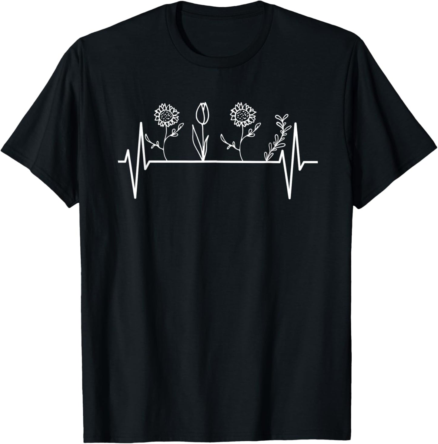 Heartbeat Plants Flower Gardening Garden Gardener Landscaper T-Shirt - T-Shirt | Black