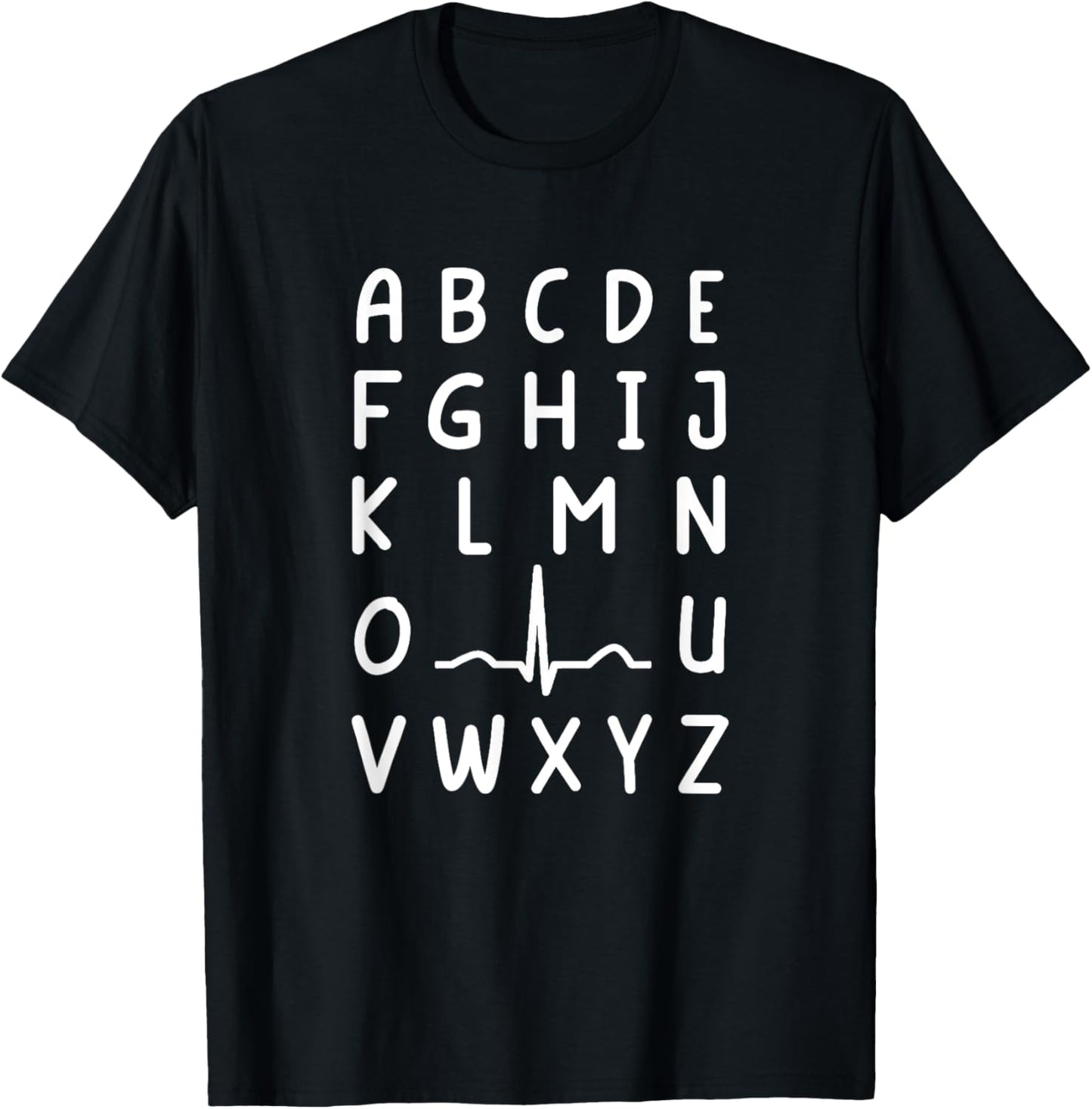 Nurse PQRST Nursing Student Ekg Alphabet Funny Nurse T-Shirt - T-Shirt | Black