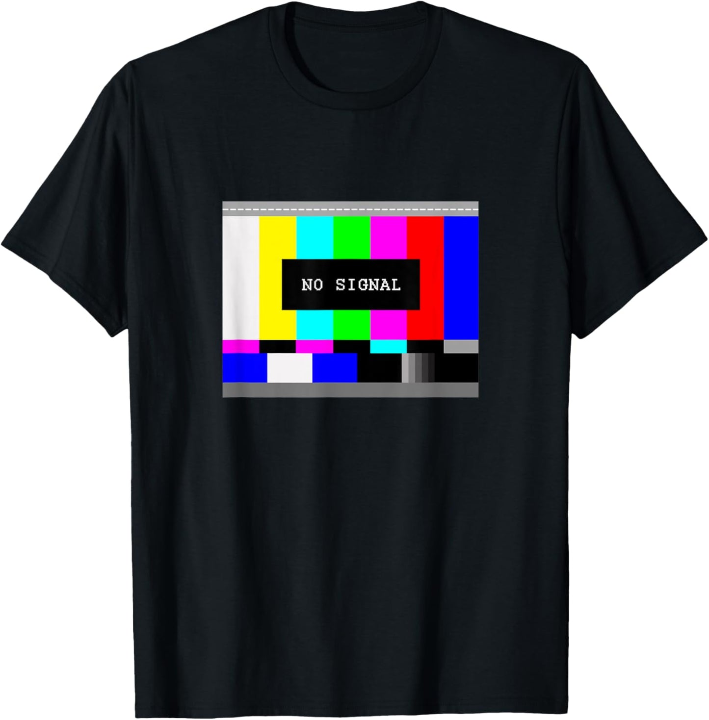 Test Image No Signal Still Picture Retro Analogue TV Motif T-Shirt - T-Shirt | Black