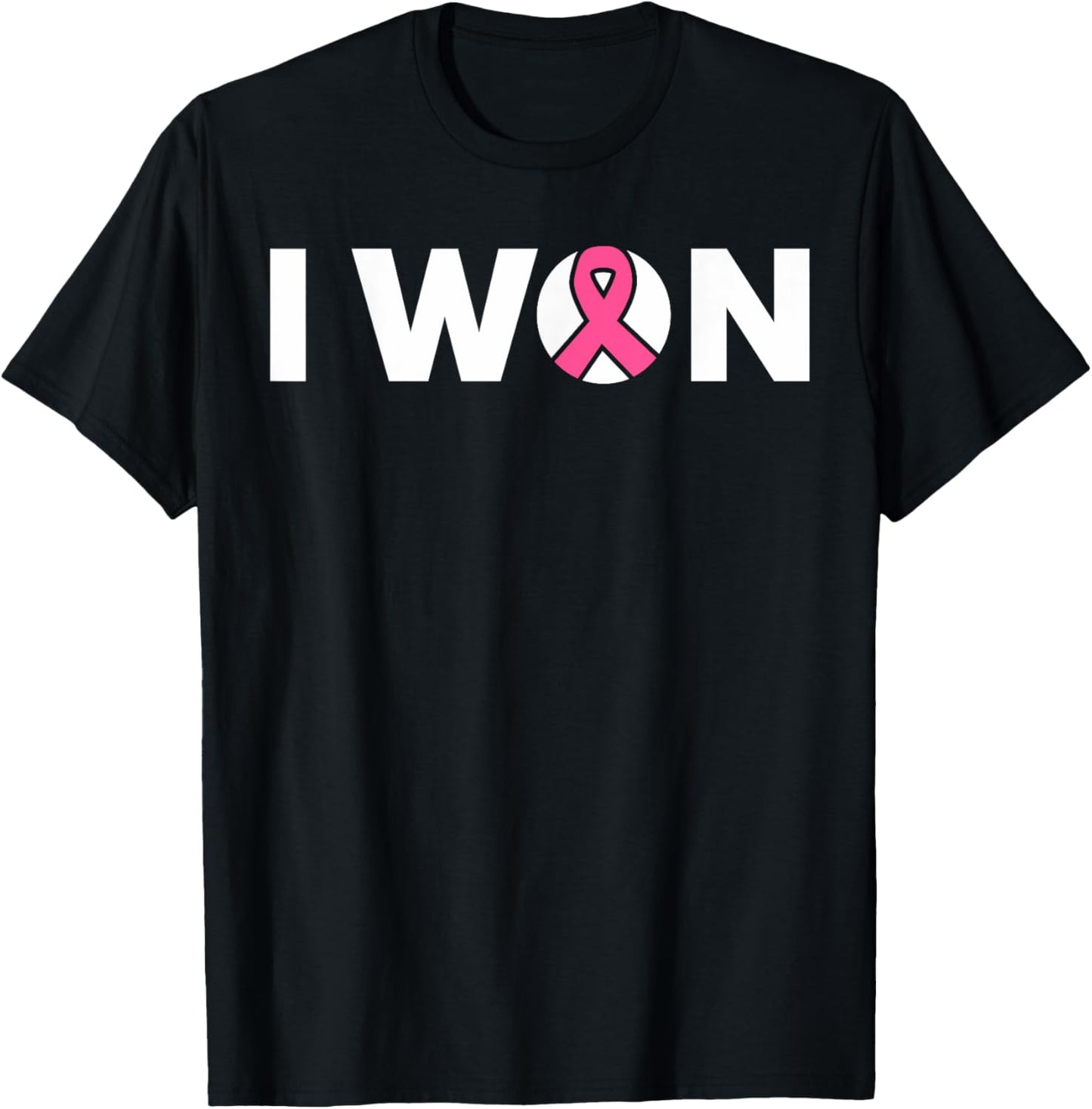 Breast Cancer Awareness Month Cute Retro I Won Pink October T-Shirt - T-Shirt | Black