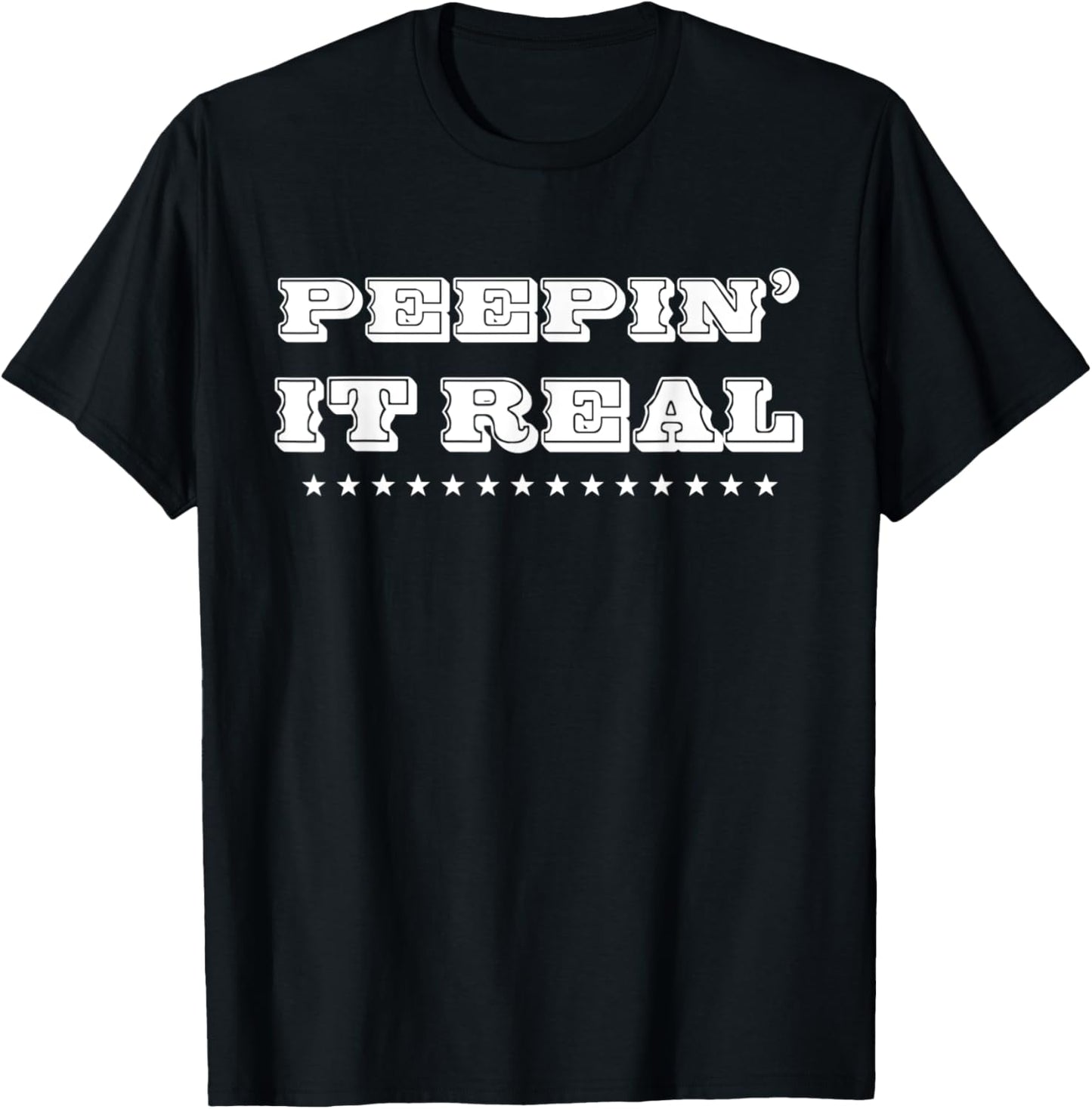 Rabbit Peepin' It Real Easter Funny Novelty T-Shirt - T-Shirt | Black