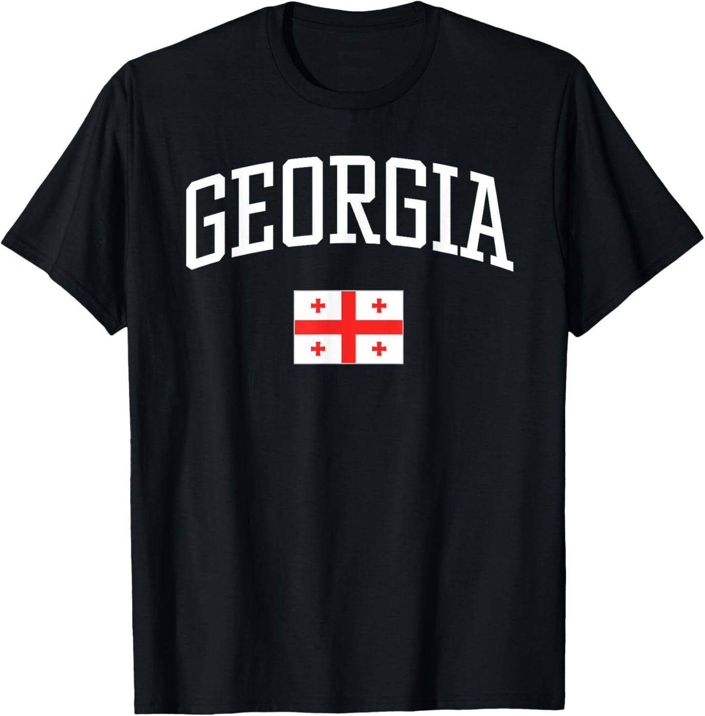 Vintage Flag of Georgia Love Your Country T-Shirt - T-Shirt | Black