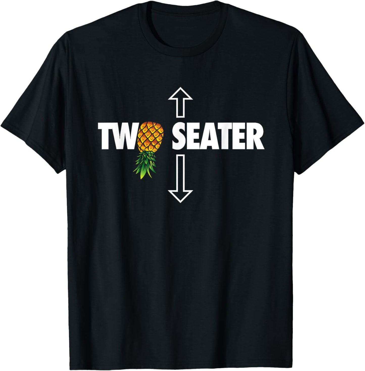 Two Seater Swinger funny Upside Down Pineapple Swinger T-Shirt - T-Shirt | Black