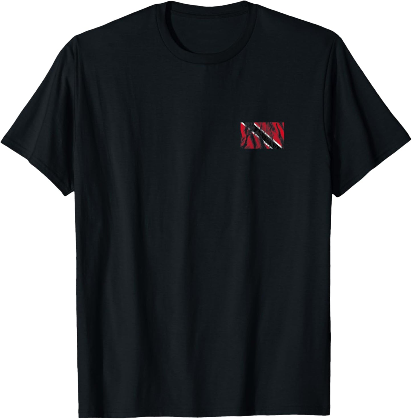 Distressed Trinidad And Tobago Flag Pocket Style Trinidadian T-Shirt - T-Shirt | Black