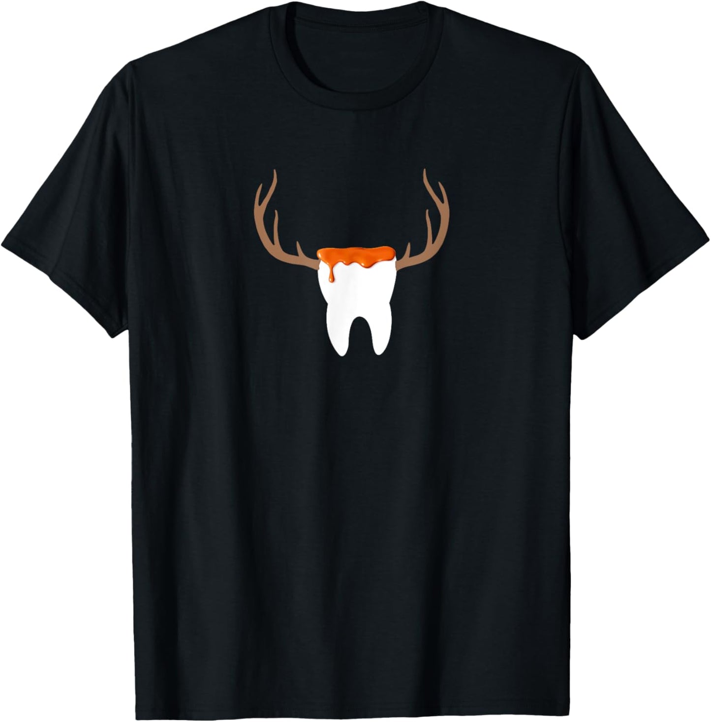 Caramel Syrup Topped Sweet Tooth with Antlers T-Shirt - T-Shirt | Black