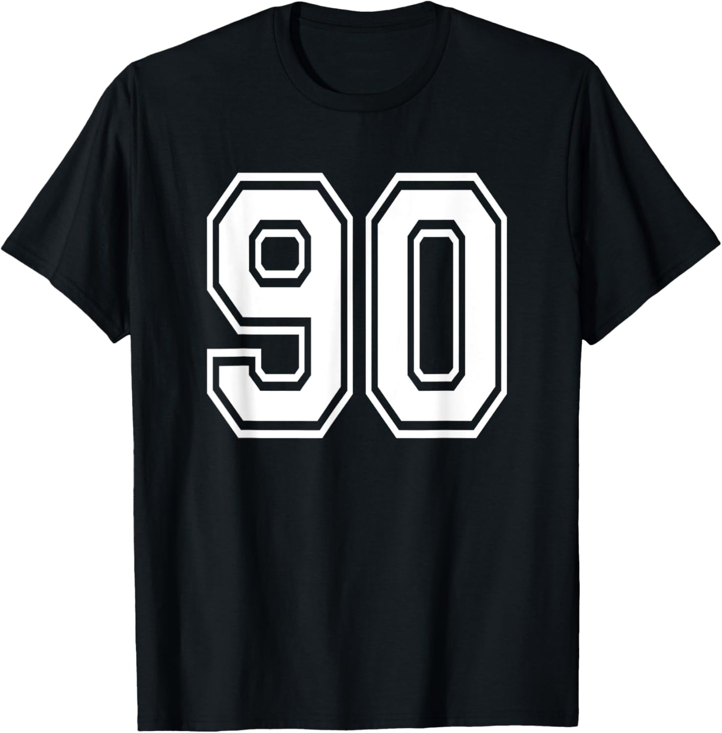 Number 90 Numbered Uniform Sports Jersey Team 90th Birthday T-Shirt - T-Shirt | Black