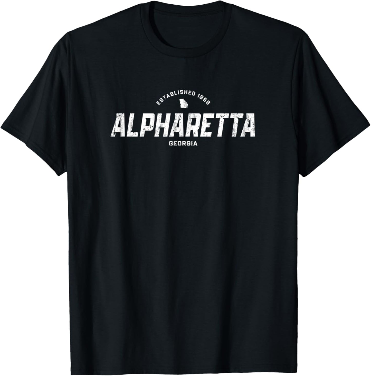Alpharetta Georgia GA Vintage Athletic Sports Logo T-Shirt - T-Shirt | Black