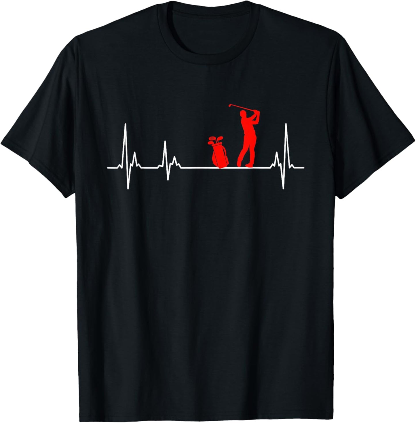 Golfer golfer heartbeat golf T-Shirt - T-Shirt | Black
