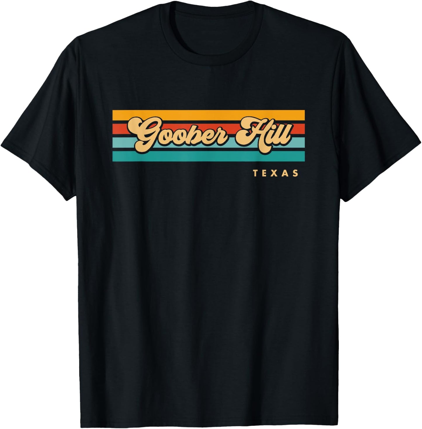 Vintage Sunset Stripes Goober Hill, Texas T-Shirt - T-Shirt | Black
