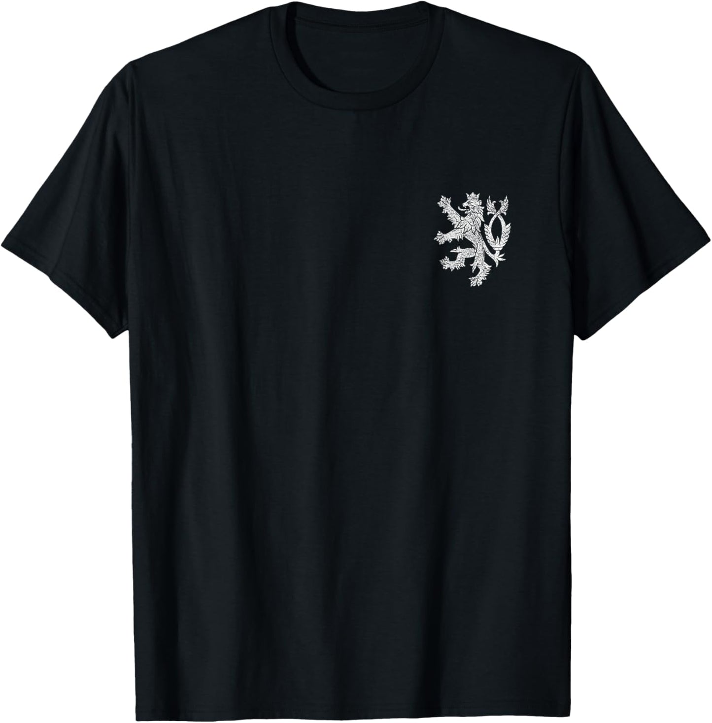 Czech Republic Coat of Arms Double Tailed Lion Flag T-Shirt - T-Shirt | Black
