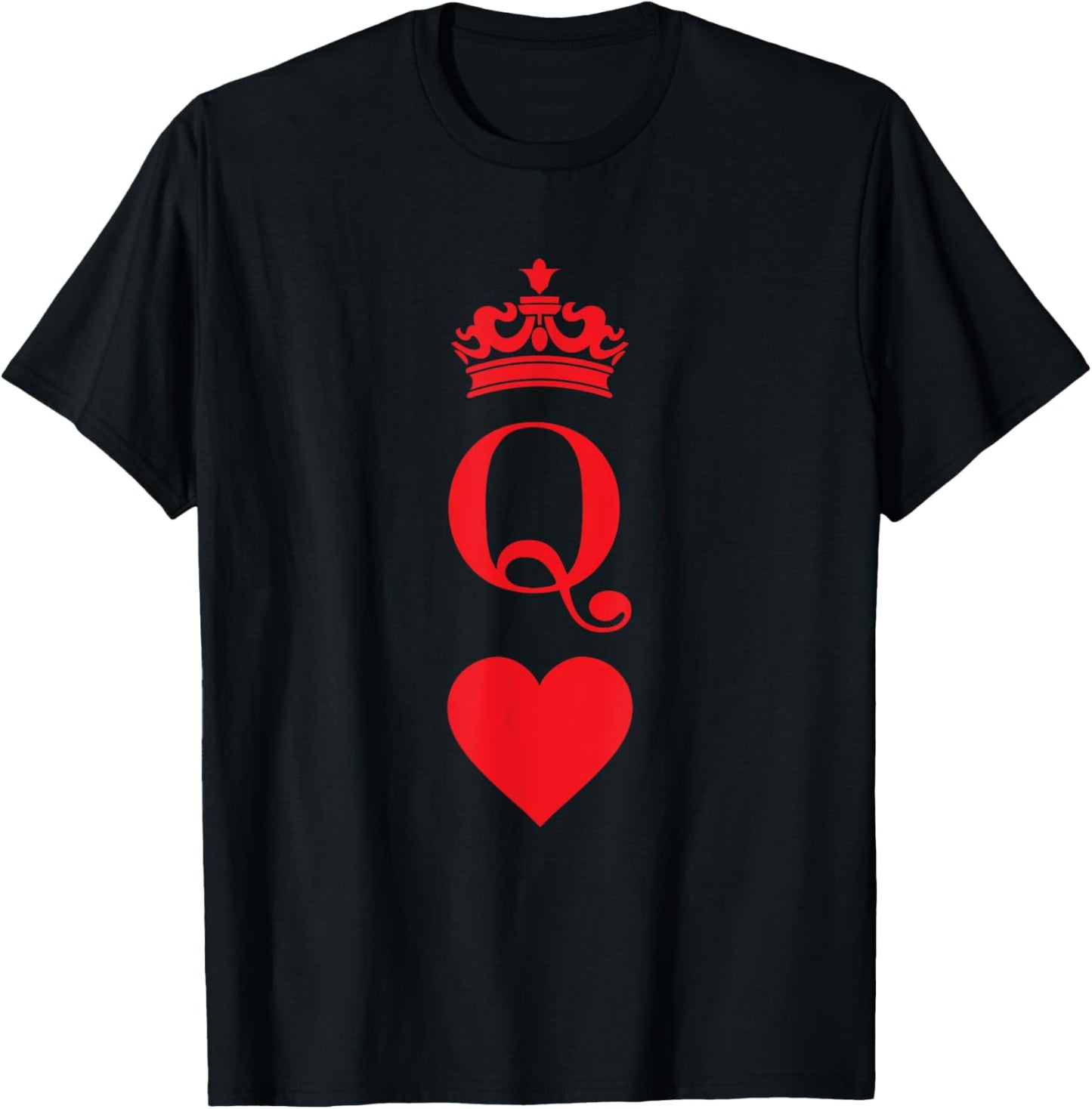 Queen & King Cards Shirt For Valentine Matching Couple T-Shirt - T-Shirt | Black
