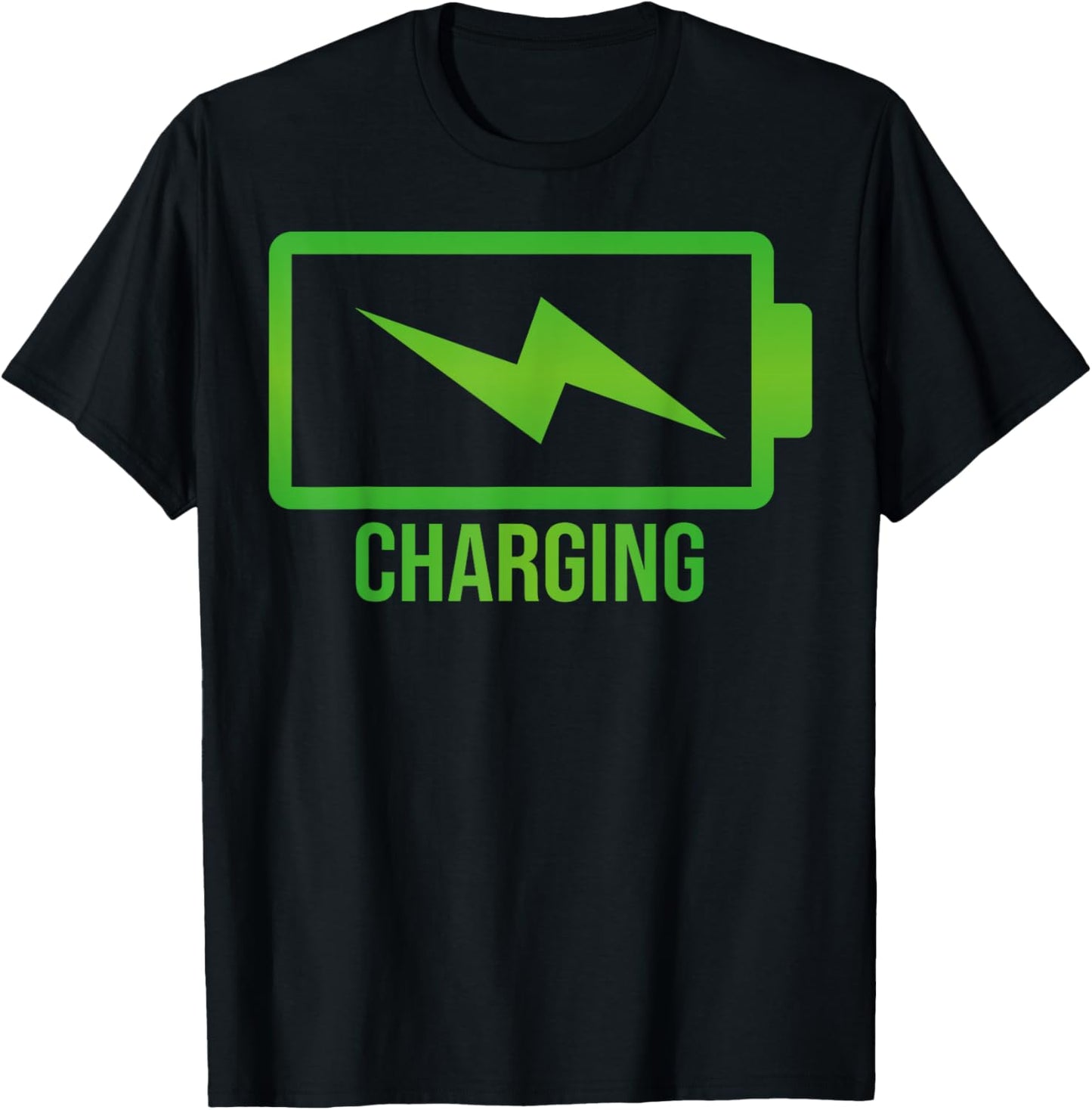 Funny Smart Phone Battery Charging T-Shirt - T-Shirt | Black