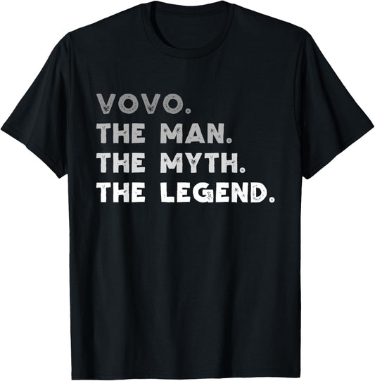 Vovo The Man The Myth The Legend Cool Funny T-Shirt - T-Shirt | Black