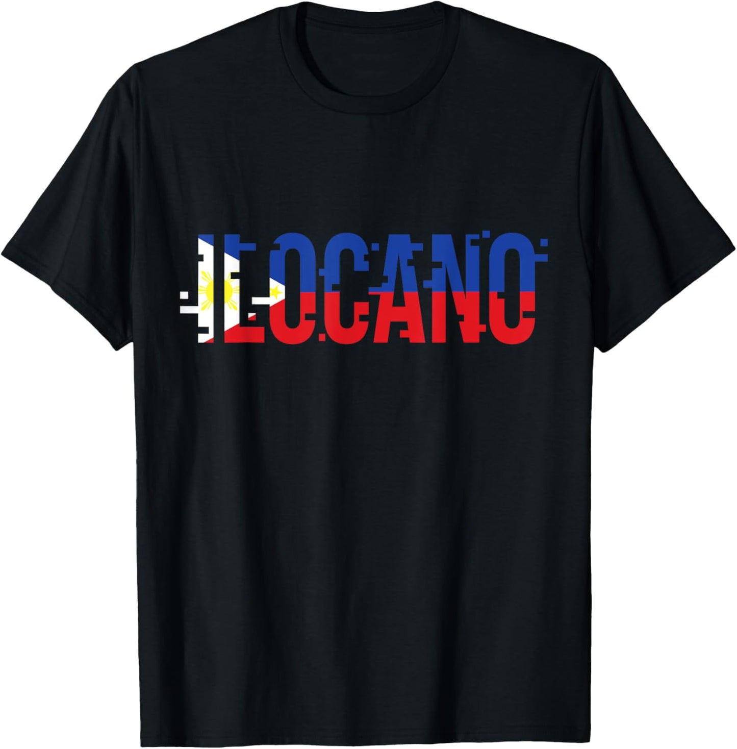 Tatak Noypi Clothing, Inc. Ilocano Filipino Filipina Philippines Flag Pinoy Design -Adults Black Short Sleeve Classic Fit T-Shirt - T-Shirt | Black