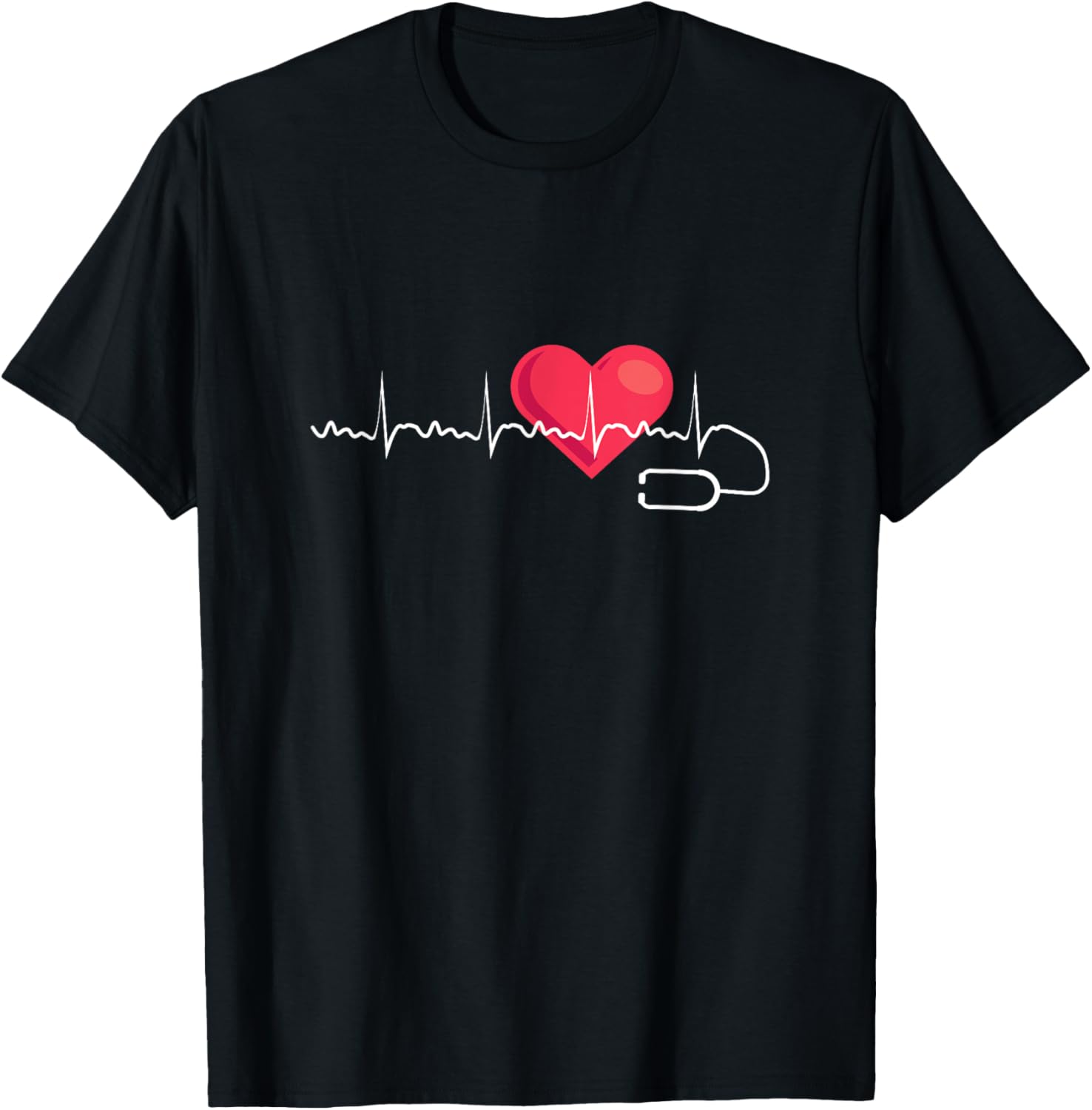 Heartbeat Cardiology Cardiologist Heart Doctor T-Shirt - T-Shirt | Black