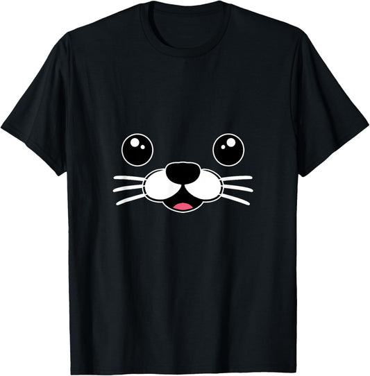 Cute Seal Costume Seal Face Sea Lion Kids T-Shirt - T-Shirt | Black