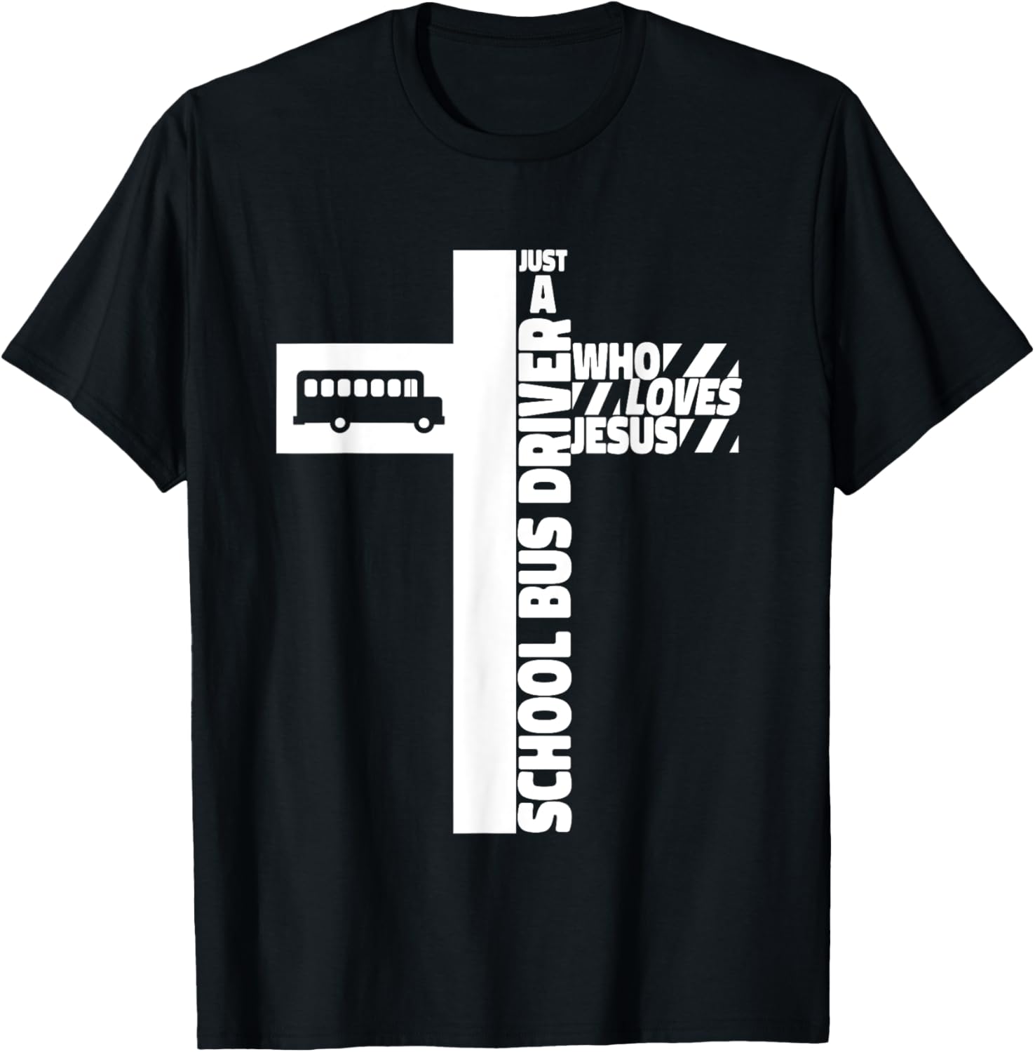 School Bus Driver Cross Jesus Faith T-Shirt - T-Shirt | Black