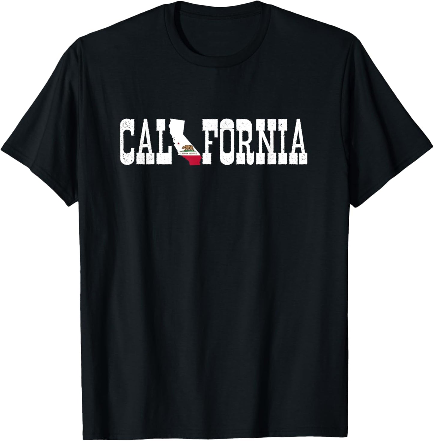 California State and California Flag Pride for California T-Shirt - T-Shirt | Black