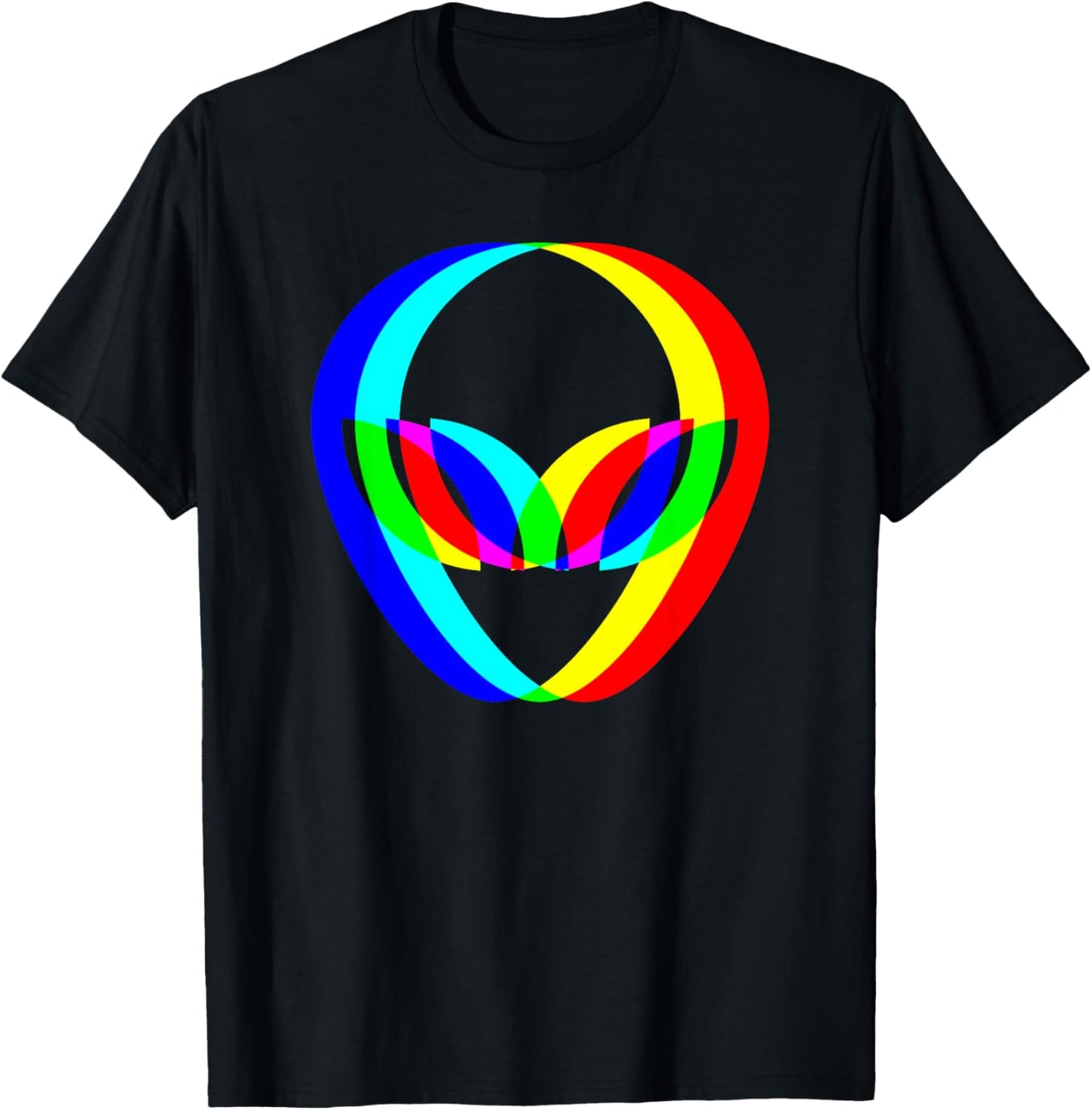 Alien Head Trippy Techno Rave EDM Music Festival Vaporwave T-Shirt - T-Shirt | Black