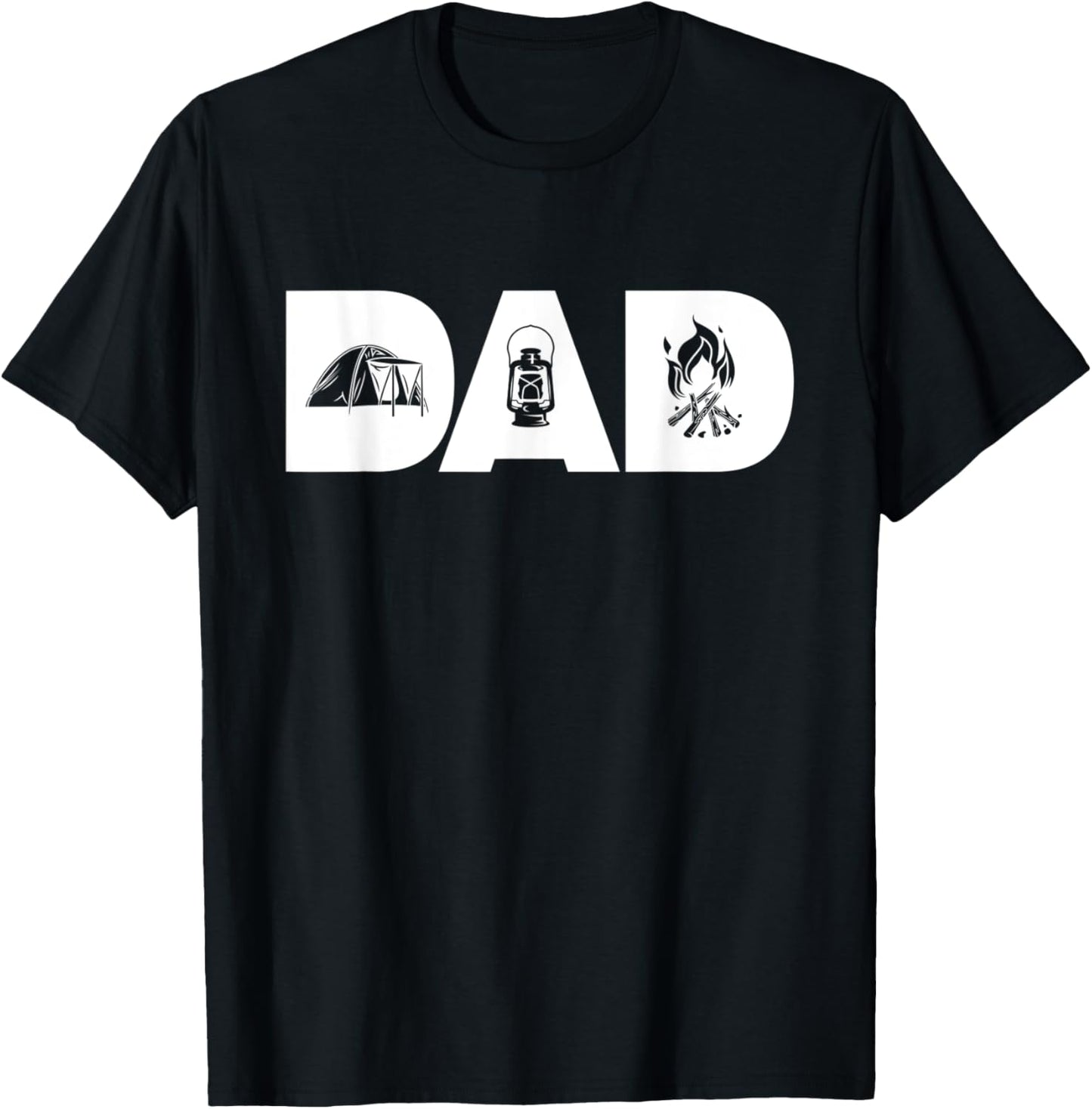 Dad The Camper Tent Camping Dad Father's Day Camper Gift T-Shirt - T-Shirt | Black