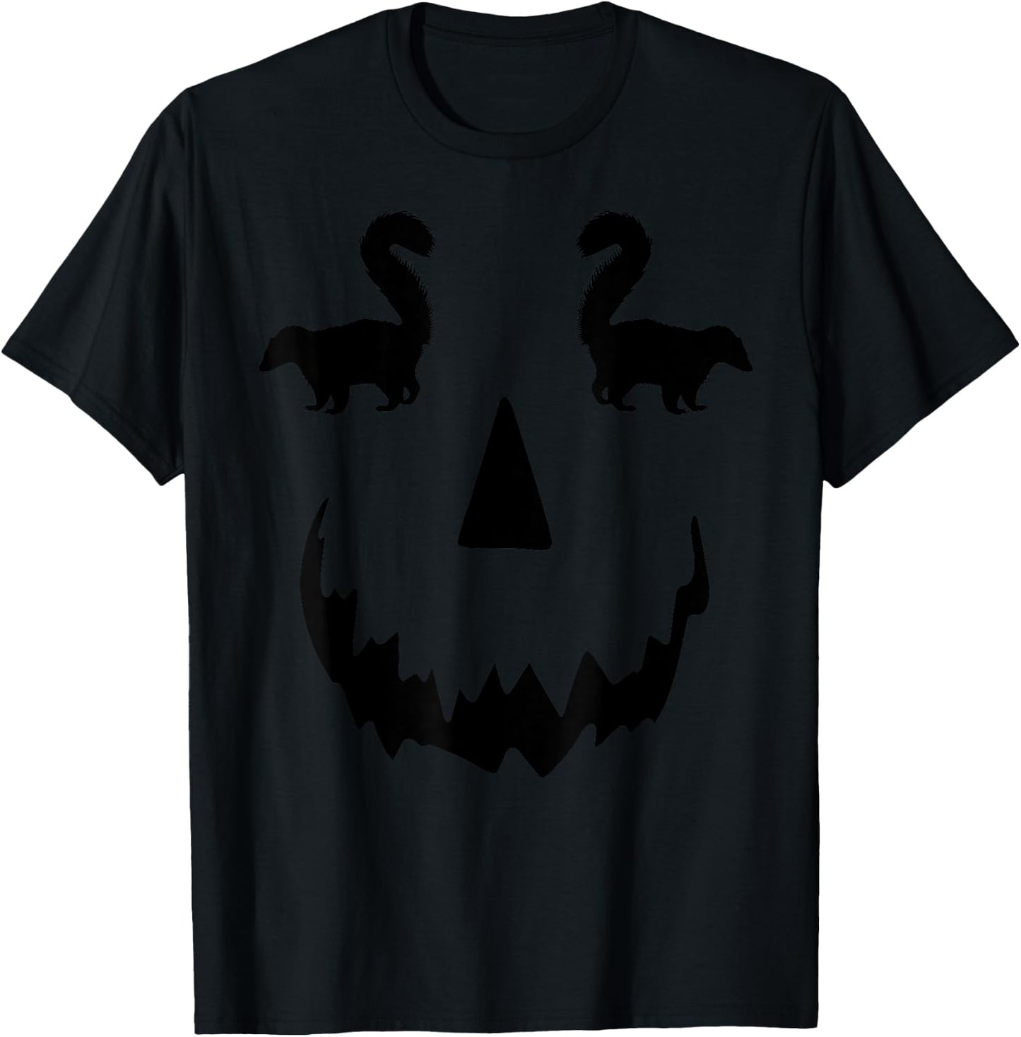pumpkin Skunk halloween T-Shirt - T-Shirt | Black