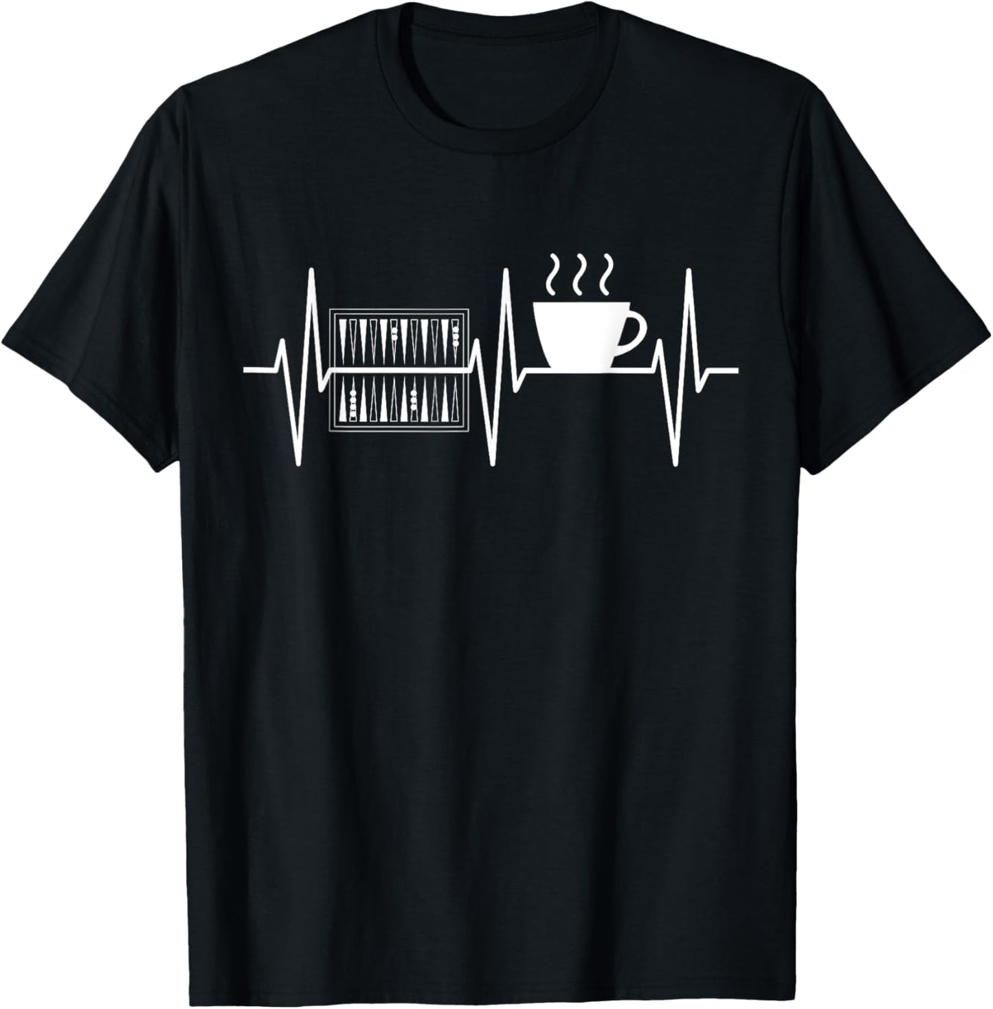 Backgammon Shirt Funny Coffee Lover Backgammon Player T-Shirt - T-Shirt | Black