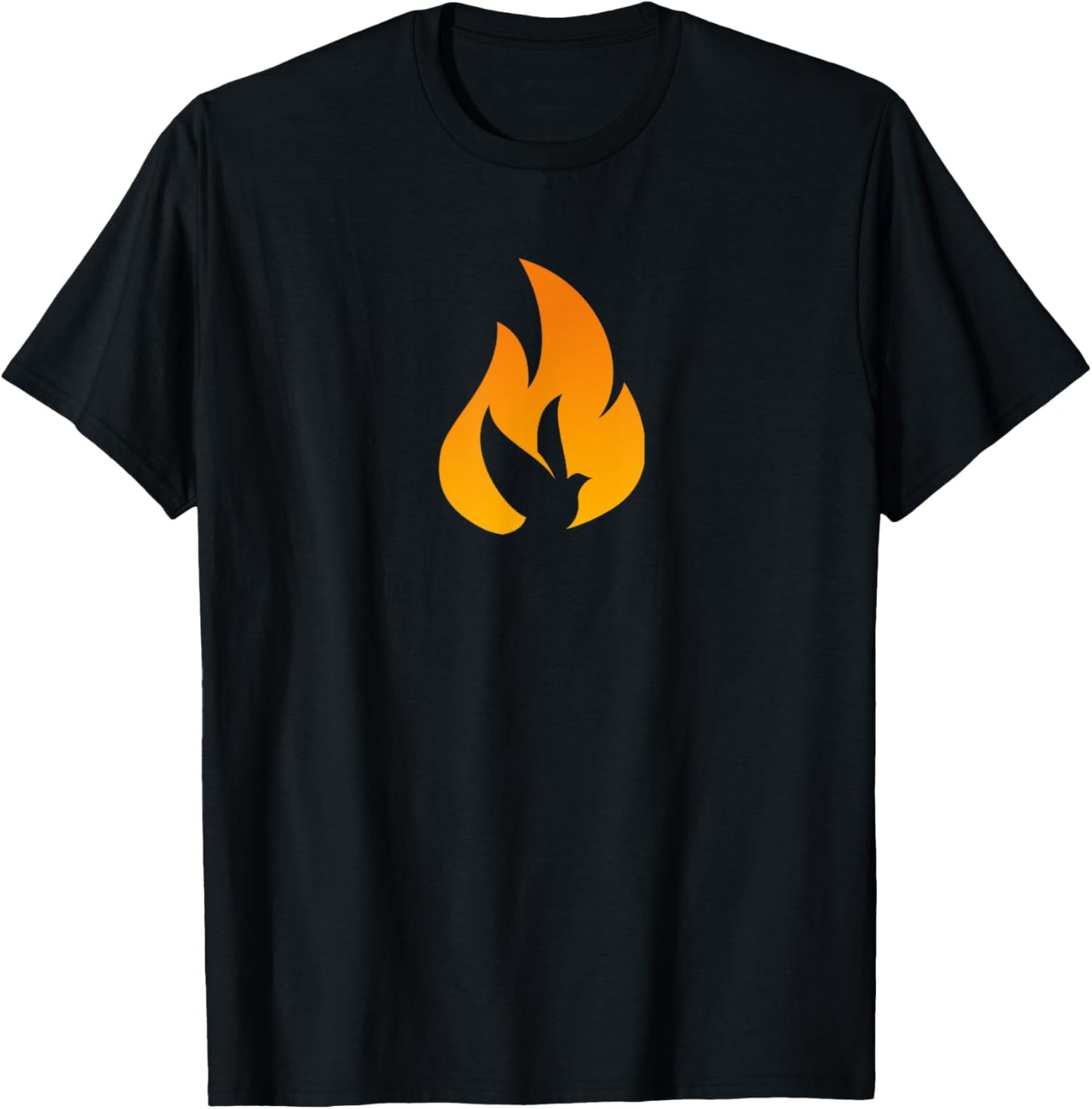 Silhouette Dove Flame Fire Pentecost T-Shirt - T-Shirt | Black