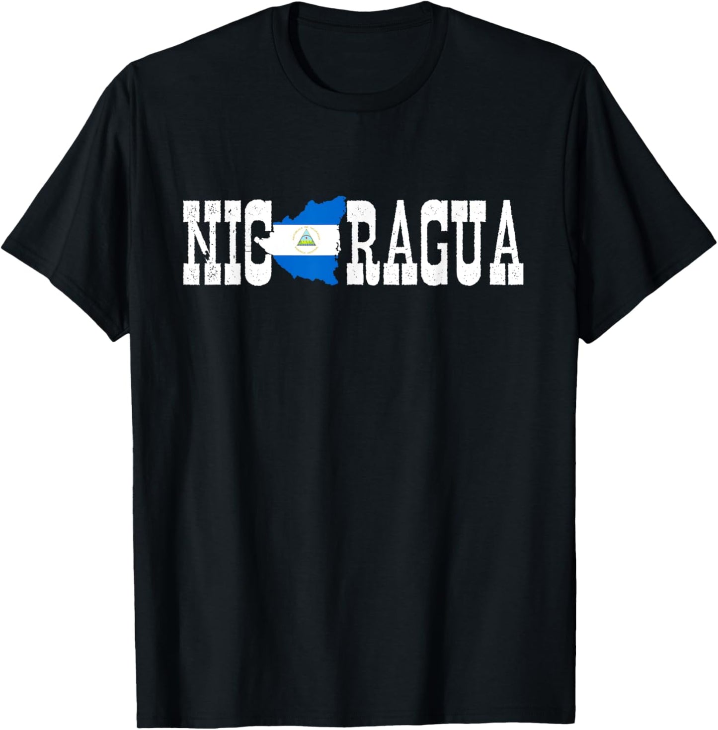 Nicaragua Jersey Love Nicaragua Flag Silhouette Nicaraguan T-Shirt - T-Shirt | Black