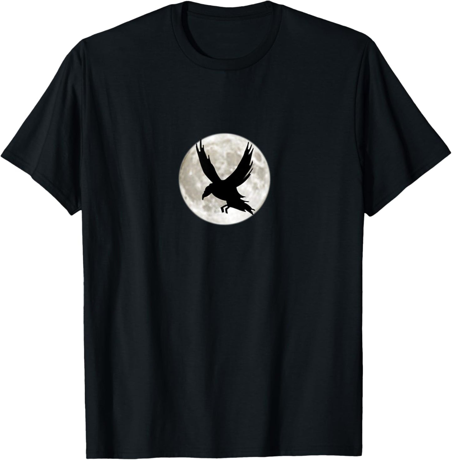 Eagle in front of Moon Bird Hawk Night T-Shirt - T-Shirt | Black