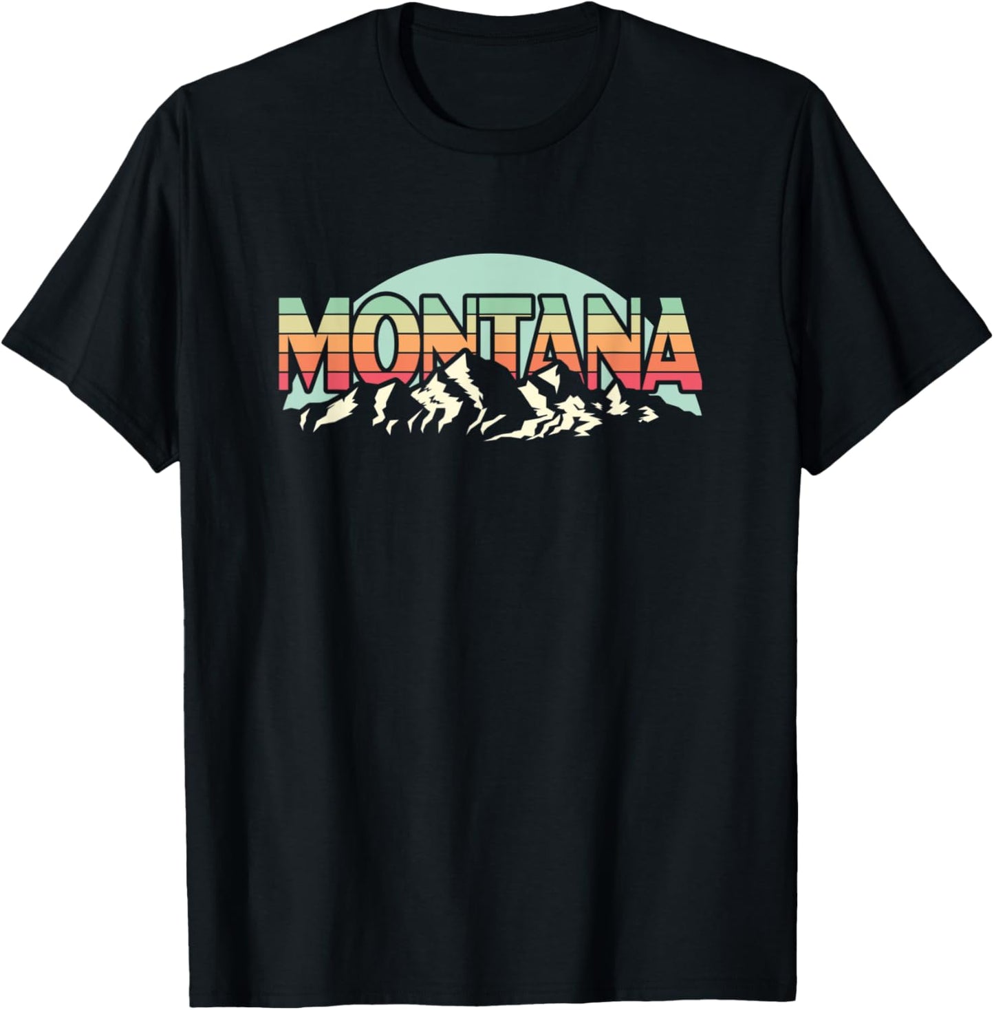 American State Montana - Vintage Mountain Nature Hiking T-Shirt - T-Shirt | Black
