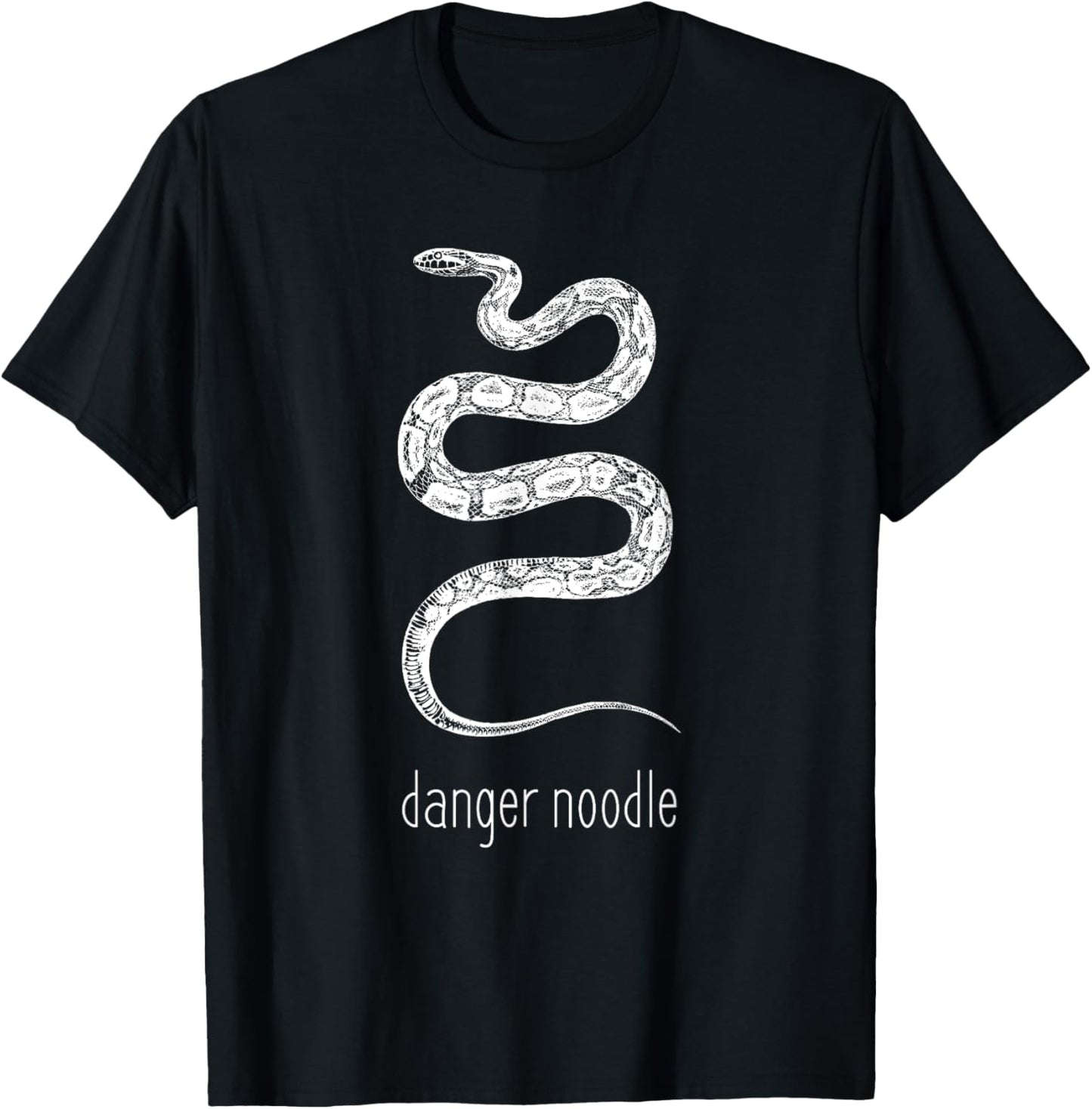 Funny Danger Noodle Pasta Snake Reptiles Meme T-Shirt - T-Shirt | Black