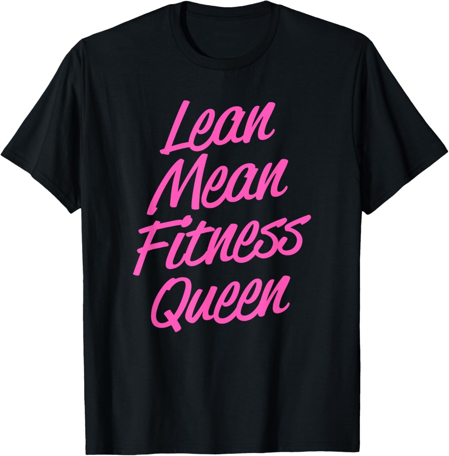 Trendy Graphic Lean Mean Fitness Queen T-Shirt - T-Shirt | Black