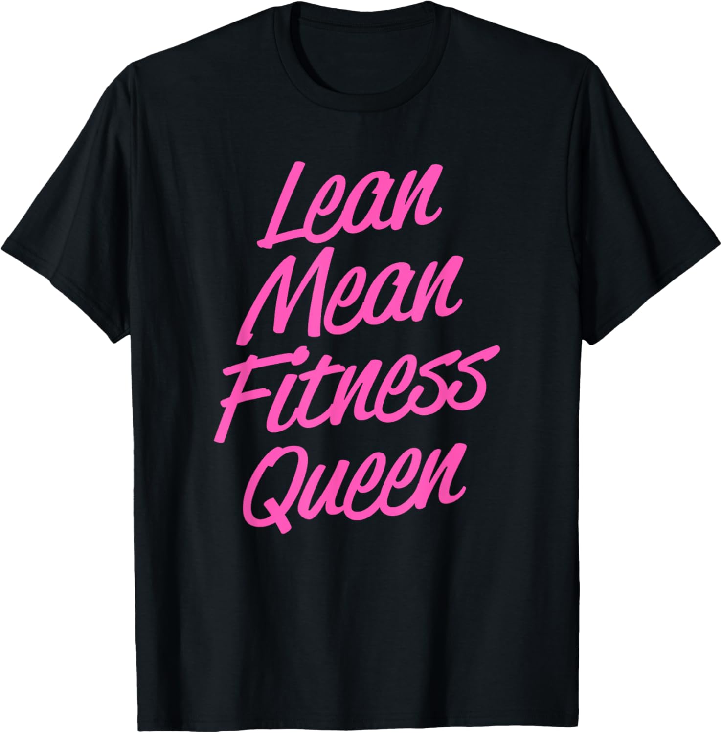 Trendy Graphic Lean Mean Fitness Queen T-Shirt - T-Shirt | Black