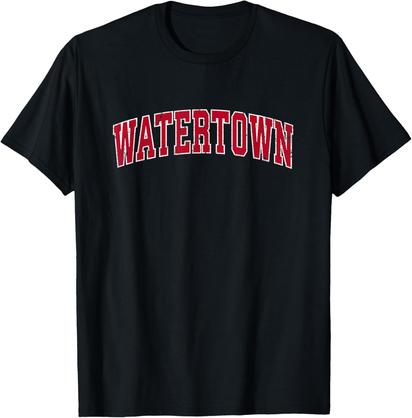 Watertown Massachusetts MA Vintage Sports Design Red Design T-Shirt - T-Shirt | Black