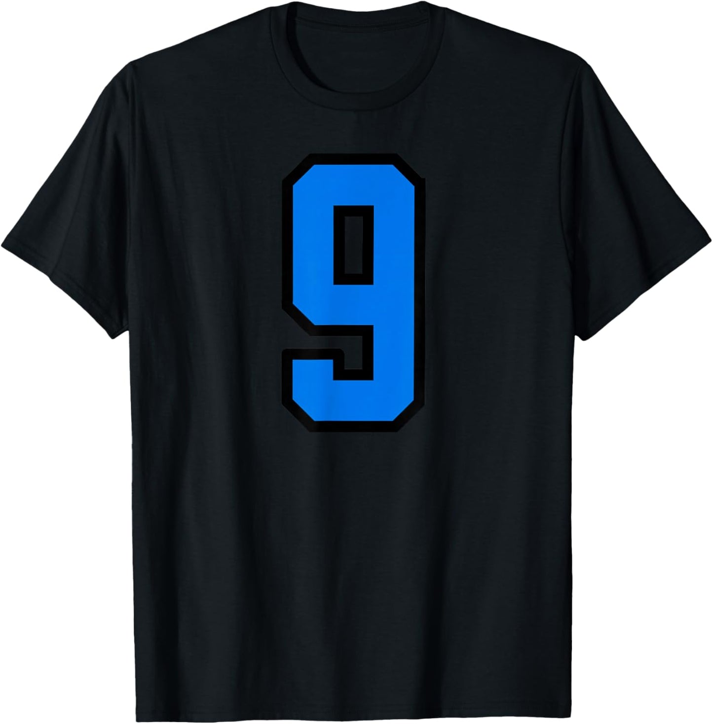 Blue Black Number 9 T-Shirt - T-Shirt | Black