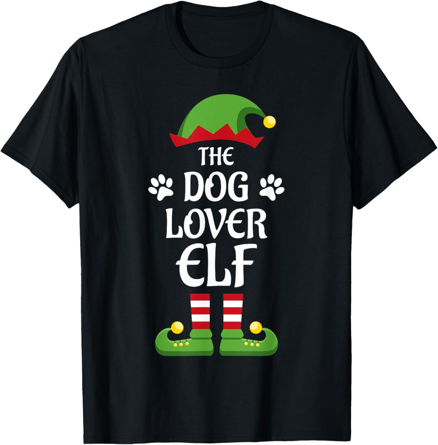 Dog Lover Elf Family Matching Group Christmas Women Kids T-Shirt - T-Shirt | Black